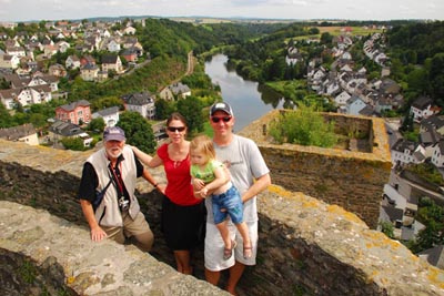jimhanstriciaalana-copy James, Tricia, Hans and Alana Rosenwinkel atop one of the castle towers