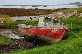 Beached boat in Connemara, Ireland