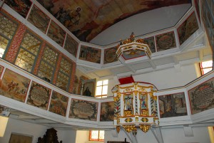 The pulpit and reserved seating for the von Hanstein family