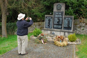Taking photos of the war memorial