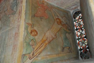 The painting on the choir window, left side