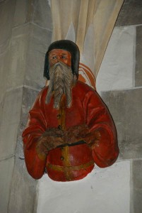 The architect created a statue of himself in the choir