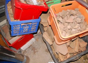 Just a bunch of Roman stuff. Really? The heart starts to beat when one sees boxes of fragments of history in the attic of the Geiger home.