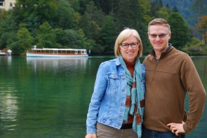 Susan and her son Andrew at the Koenigsee, near Berchtesgaden, Bavaria