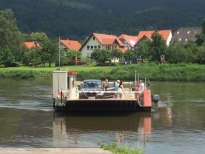 Crossing the Weser on a tiny ferry that was nearly silent