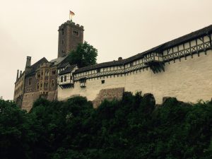 Wartburg Castle where Luther, in hiding and disguise, translated the Bible from ancient Greek into German. 